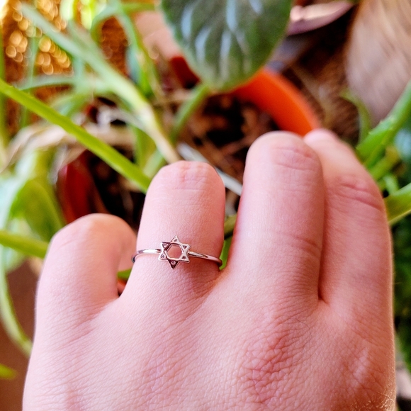 New Dainty Solid 925 Sterling Silver Star of David Ring - Picture 13 of 13